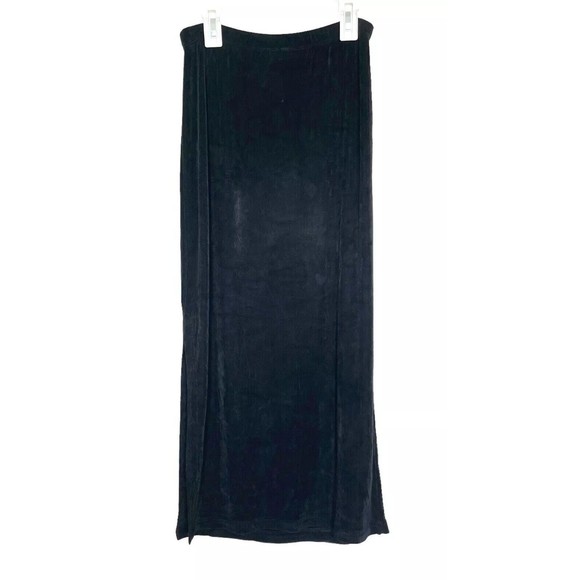 Limited Womens Skirt Maxi Black Slit Size Small Stretch Long Pencil Y2k - Picture 7 of 10